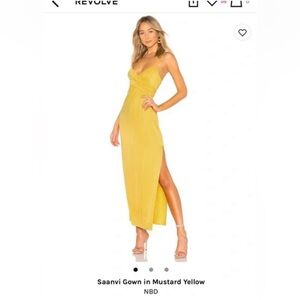 NBD Revolve Maxi Saanvi Mustard Yellow‎ Gown.